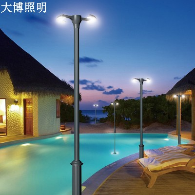 雙玄月款現(xiàn)代庭院燈公園裝飾高亮特色鋁制戶外防水LED景觀庭院燈