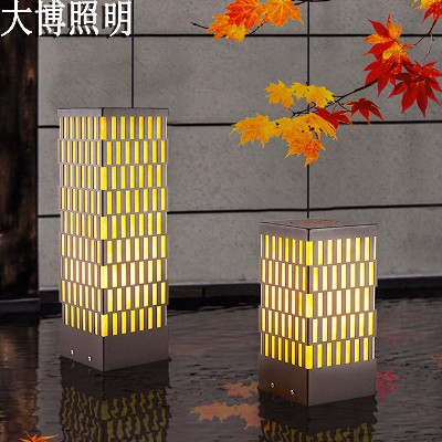 LED柱頭燈落地式新中式方形草坪燈小區工程特色燈廠家批發