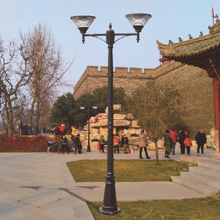 太陽能庭院燈粗條紋喇叭款小區園林廣場鋁制歐式景觀庭院燈批發