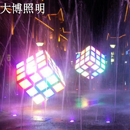 魔方造型景觀燈 特色廣場(chǎng)園林公園小區(qū)亮化戶(hù)外LED景觀燈