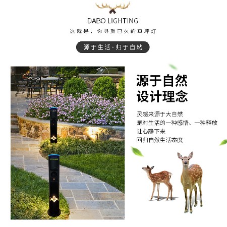 草坪燈智能無線充電led戶外照明公園景觀燈現(xiàn)代簡約草坪燈