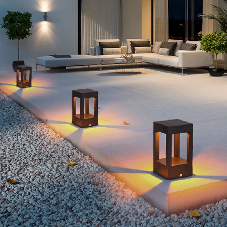 led草坪燈工程款方柱庭院燈小區花園特色四面光影效果廠家批發