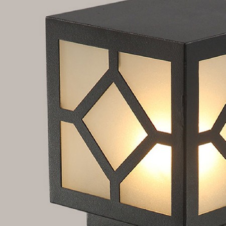 新中式庭院柱頭燈方形花紋圍欄批發不銹鋼柱頭燈廠家戶外草坪燈