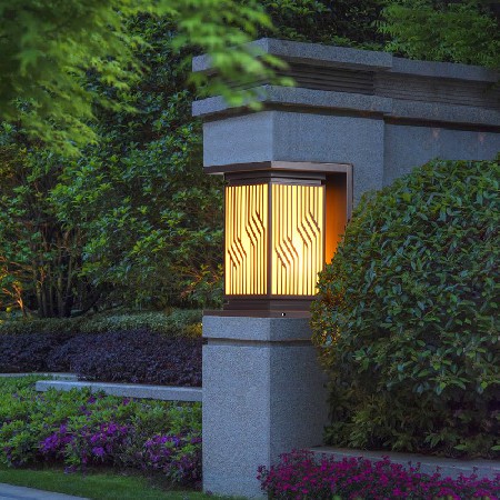 中式太陽(yáng)能柱頭燈 新古典中字庭院燈戶外防水花園別墅圍墻柱子燈